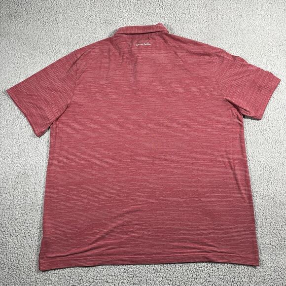 Travis Mathew Polo Shirt Mens 3XL Red Performance Golf Logo Stretch Short Sleeve - Picture 5 of 11